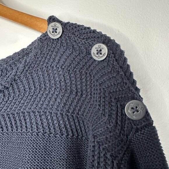 Denim & Supply Sweater Navy Blue Anchor Buttons Nautical Size M - Picture 2 of 9